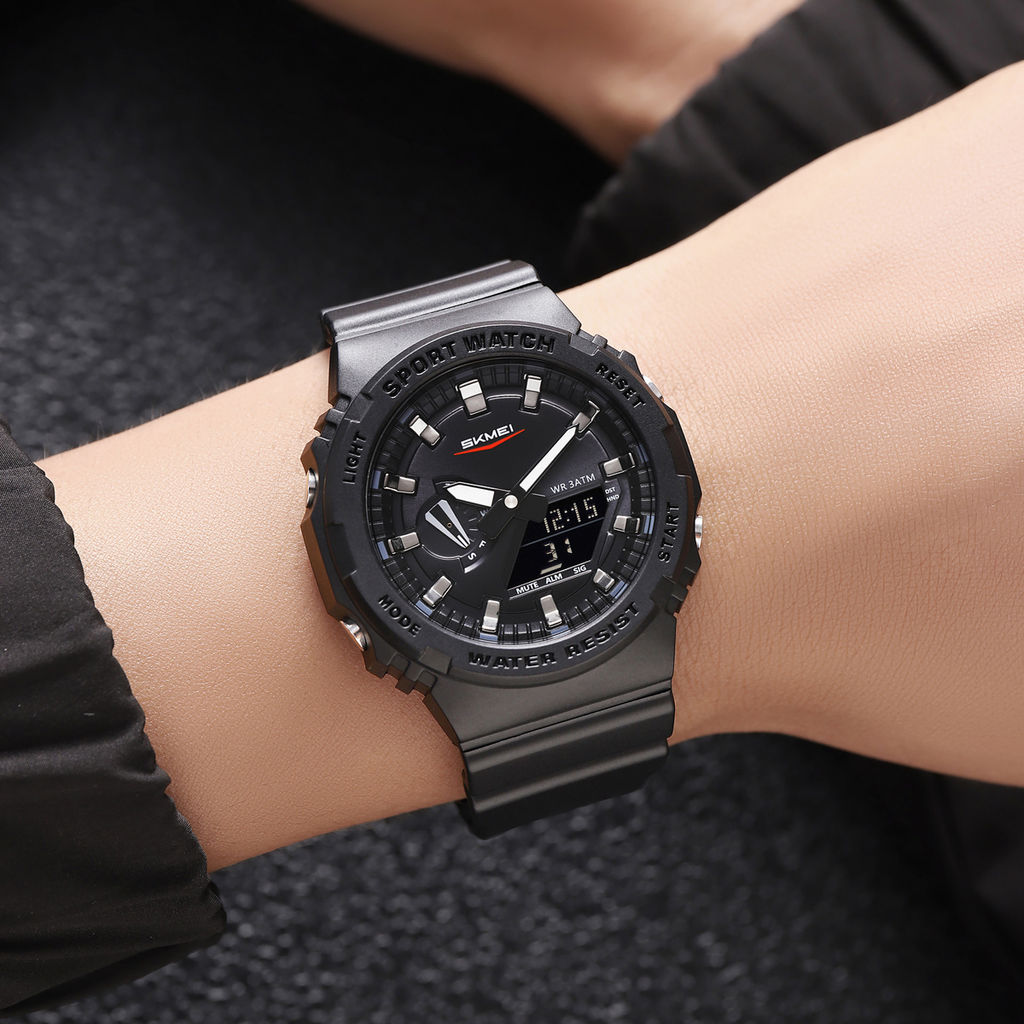 Часы наручные Skmei мужские электронные спортивные 2351black-black