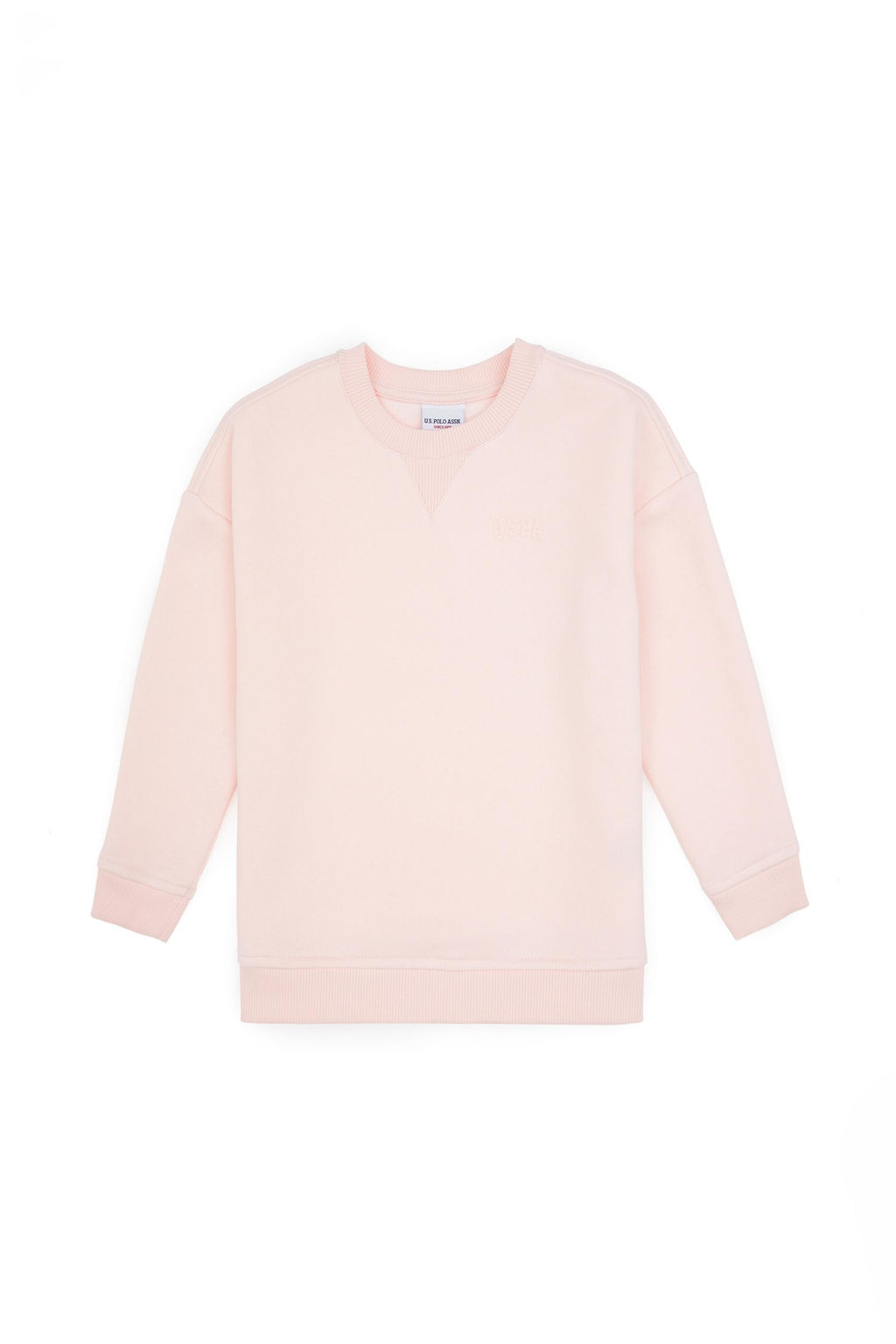 K_z _ocuk A__k Pembe Bisiklet Yaka Basic Sweatshirt Sepette S_rpriz _ndirim - U.s. polo assn фото 2