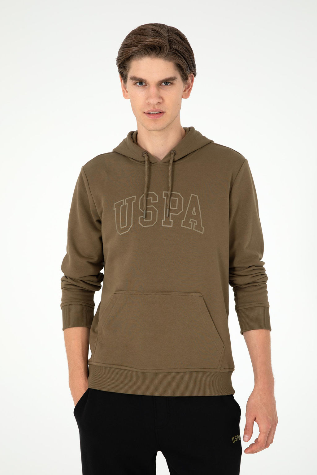 Мужской базовый свитшот цвета хаки Неожиданная скидка в корзине - U.s. polo assn фото 3