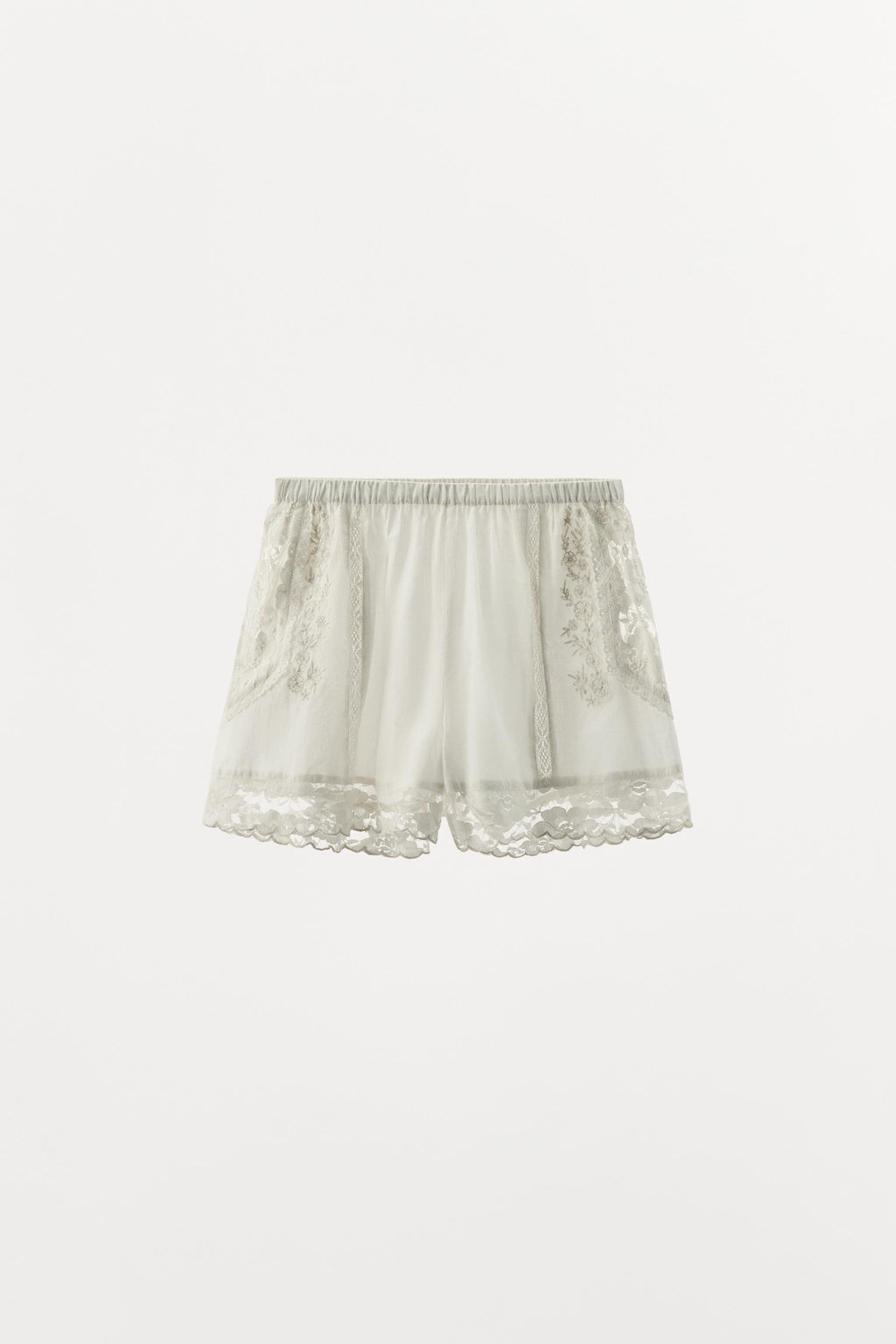 LIMITED EDITION EMBROIDERED LACE SHORTS - Zara фото 2