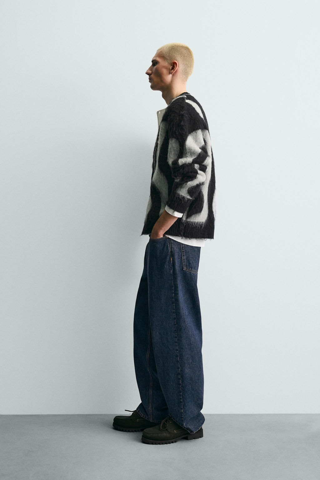 BRUSHED JACQUARD CARDIGAN - Zara фото 12