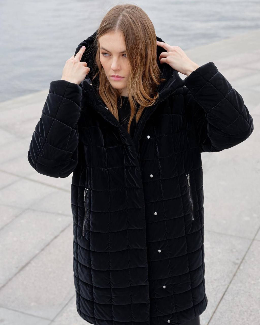 Пальто женское арт. 313W, черный - Ultramarine фото 4