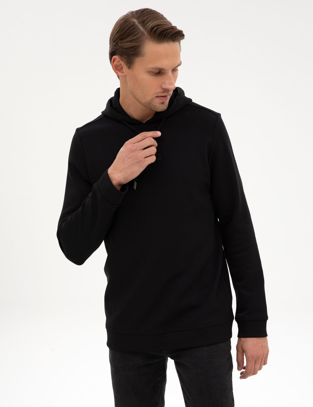 Siyah Regular Fit Sweatshirt - Pierre cardin фото 3