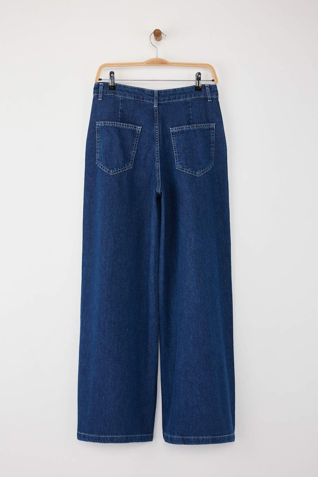 Trendyolmilla Wardrobe Essentials Mavi Yuksek Bel Wide Leg Palazzo Jeans TWOAW26JE00015 фото 8