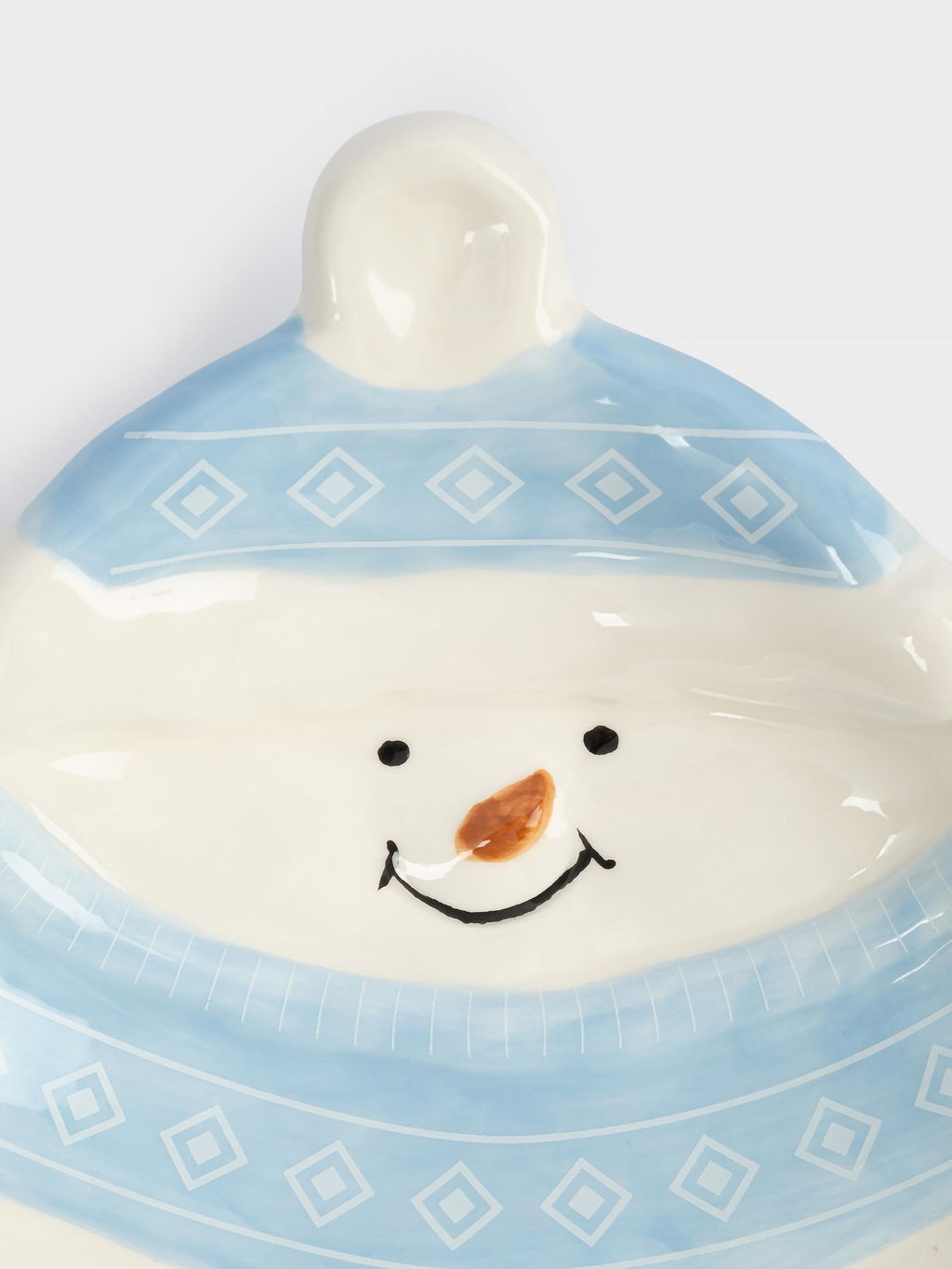 Блюдо, 18x22x4 см, керамика, бело-голубое, Снеговик в шапке и шарфе, Snowman - Anna lafarg фото 3