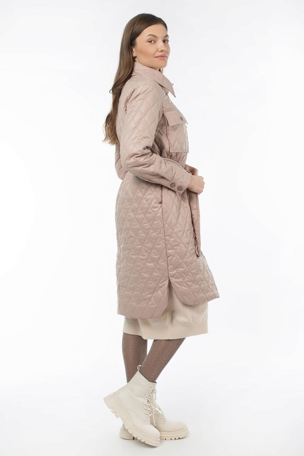 Пальто женское демисезонное (пояс) - El podio фото 4