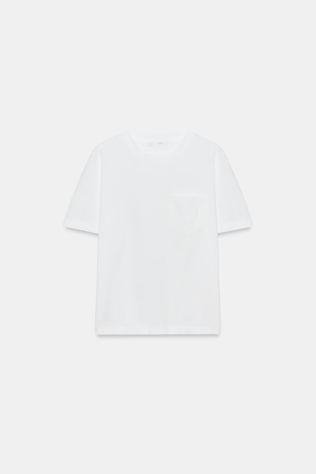 CAMISETA BOLSILLO BORDADO / Blanco - Zara фото 6