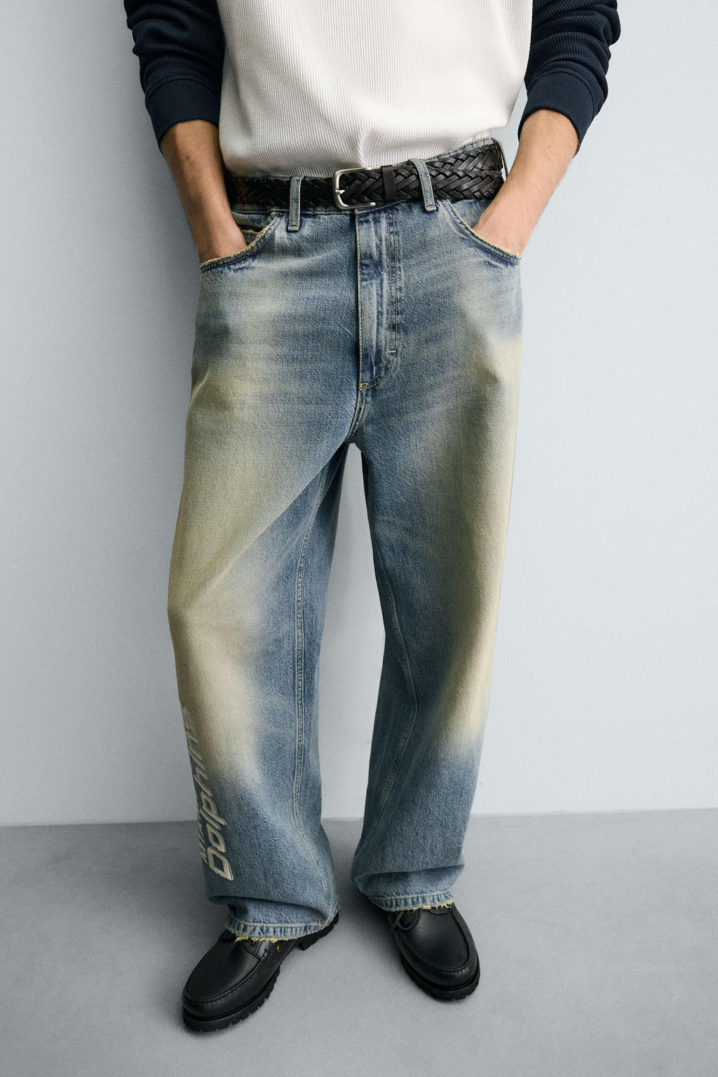 RELAXED FIT EMBROIDERED NFL MIAMI DOLPHINS JEANS - Zara фото 4