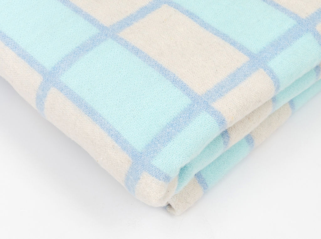 Одеяло байковое 80% 140*205 клетка цв. беж-гол-син (ВВТ)