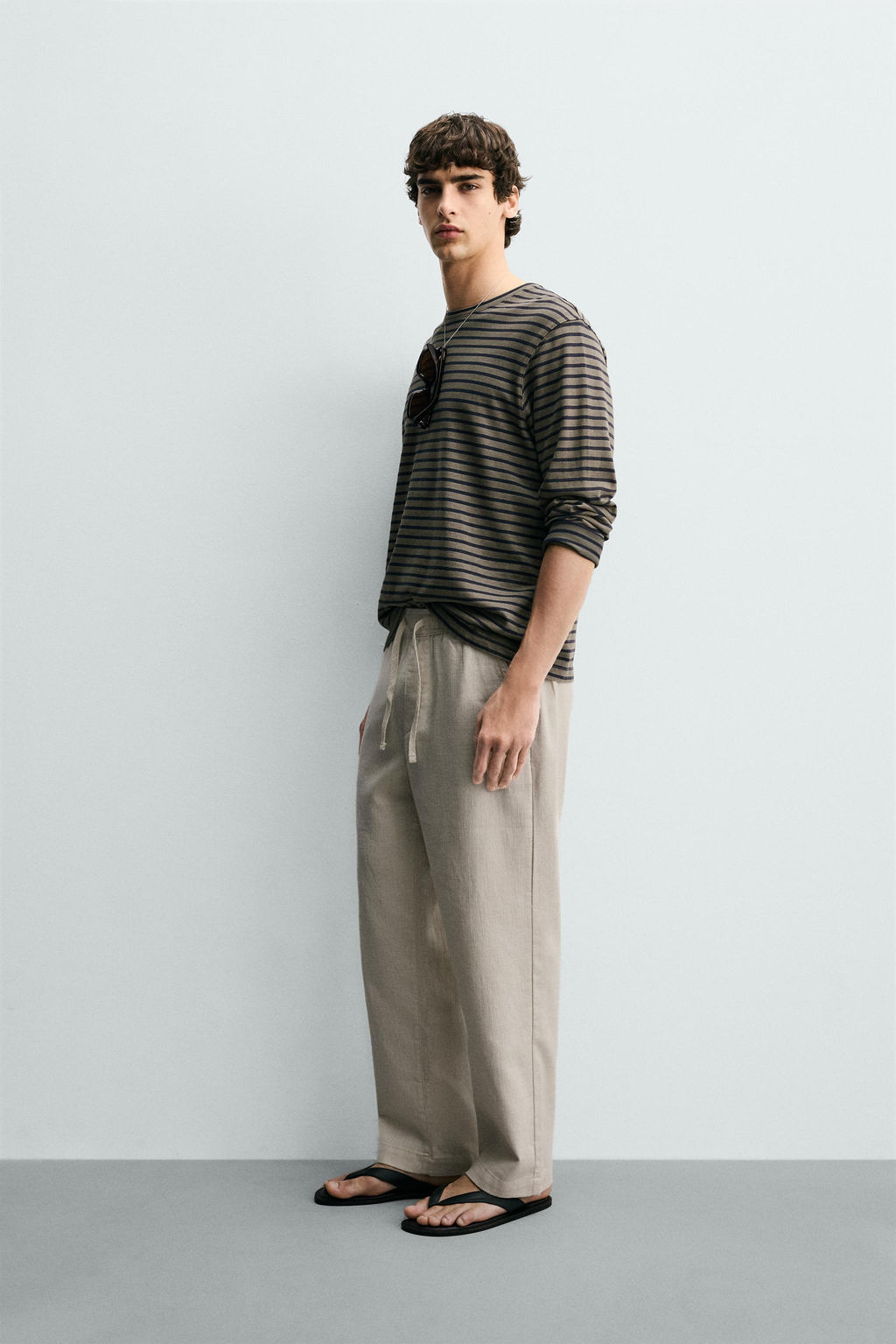 TEXTURED RELAXED FIT TROUSERS - Zara фото 28