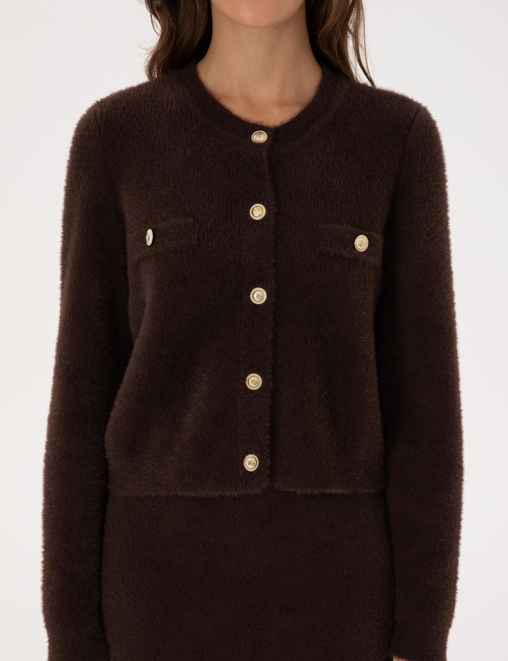 Kahverengi Crop Top Triko H_rka - Pierre cardin фото 6