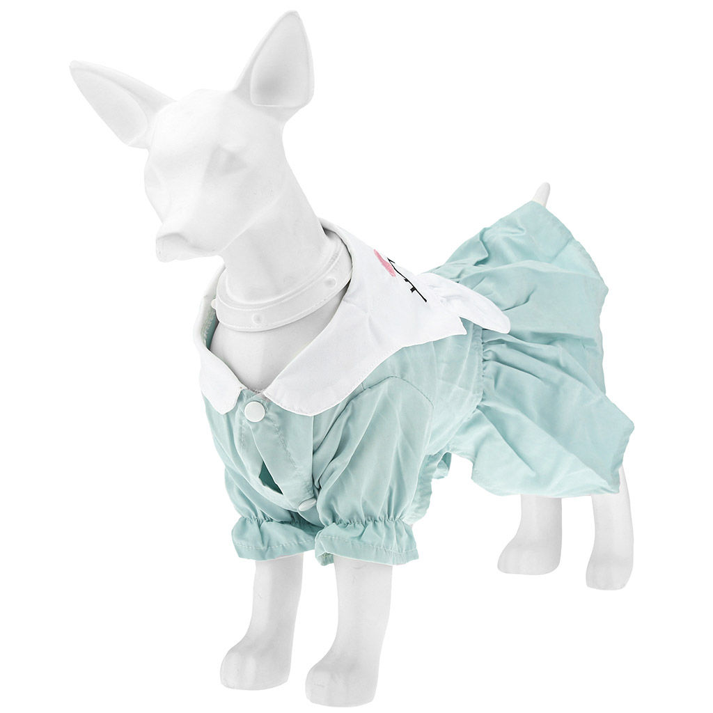 Пэт тойс (Pet toys) Одежда для собаки Платье Зайка с принтом, с вышивкой, на кнопках р-р S, длина спинки 25см/обхват груди 36см/обхват шеи 26см, цвет-мятный, 100% полиэстер (Китай) - Домашняя Мода фото 4