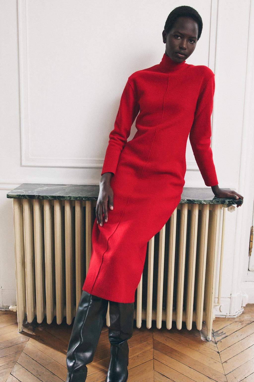 100% WOOL MIDI DRESS - Zara фото 7