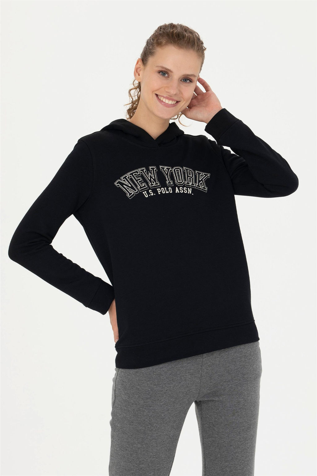 U. S. Polo Assn Женская черная толстовка с капюшоном - U.s. polo assn фото 9