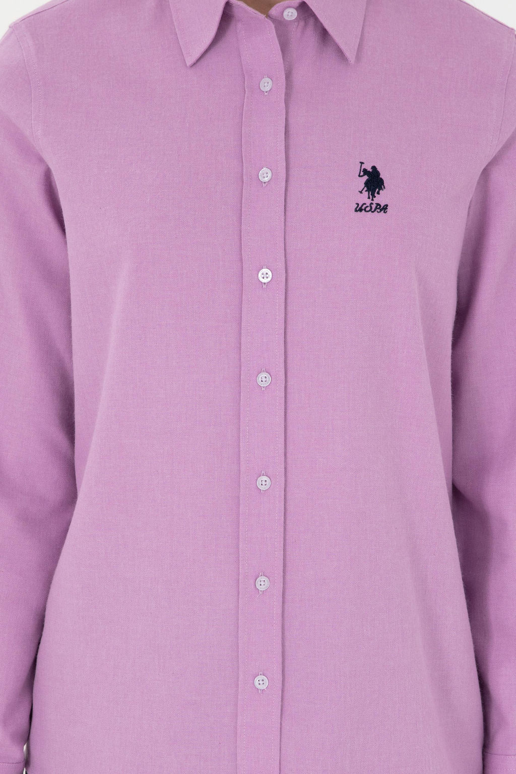 Женская сиреневая рубашка с длинным рукавом Неожиданная скидка в корзине - U.s. polo assn фото 6