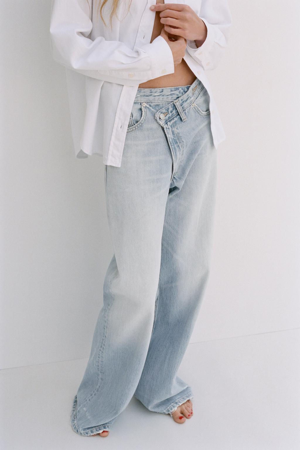 HIGH-WAIST WIDE-LEG TRF JEANS - Zara фото 36