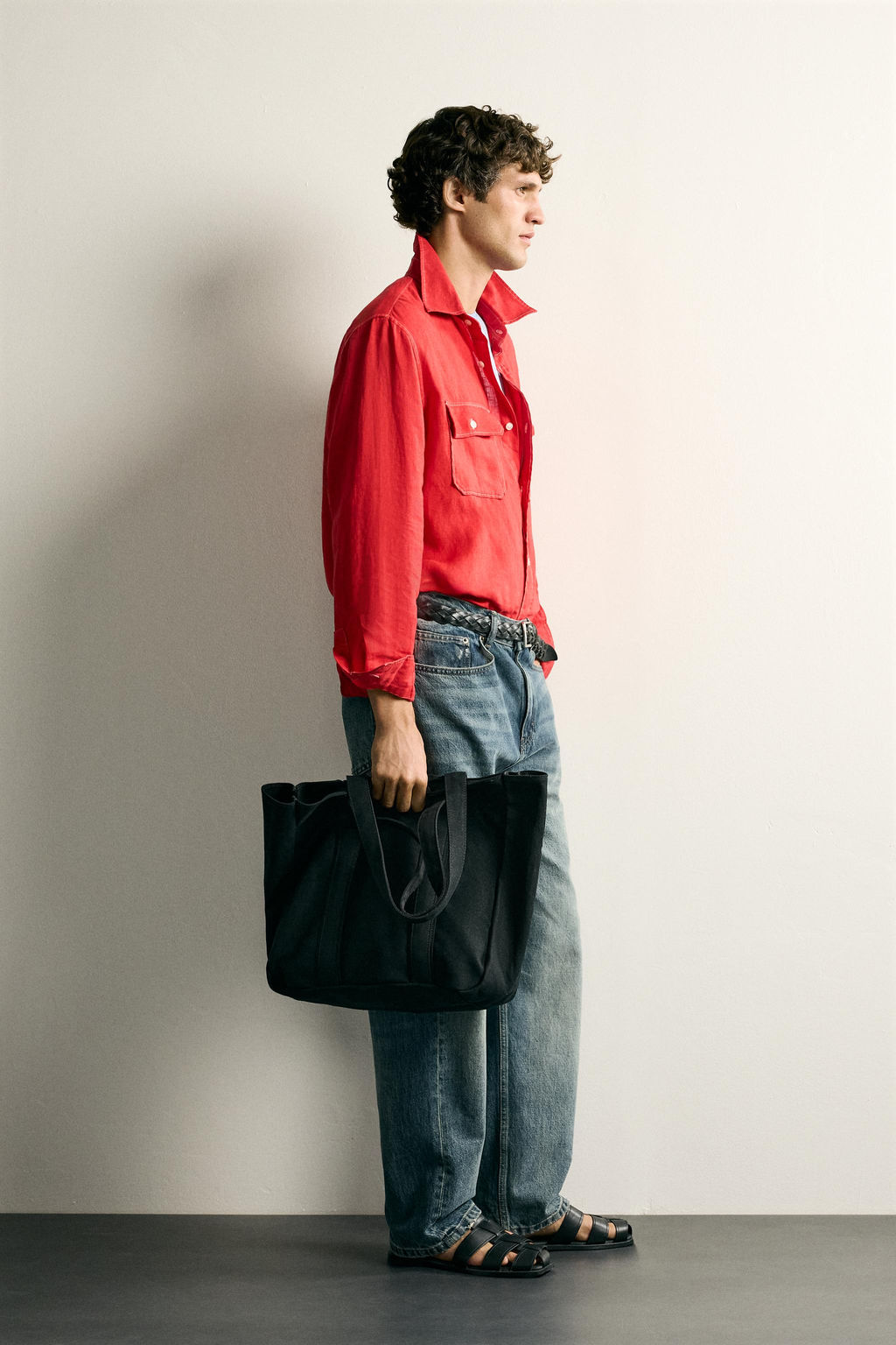 SOBRECAMISA REGULAR FIT 100% LINO / Rojo - Zara фото 4