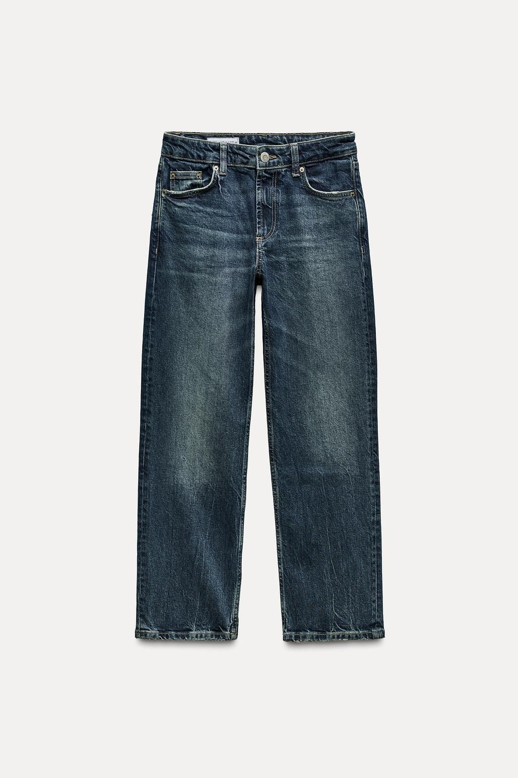 TRF SLIM CROPPED BELL BOTTOM MID-WAIST JEANS - Zara фото 6