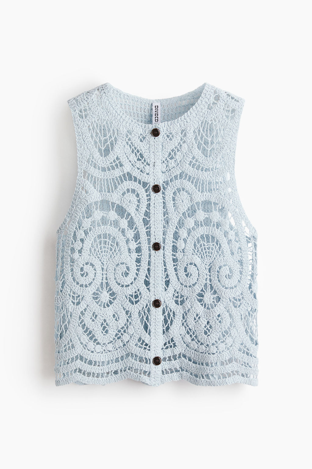 Top efecto crochet con botones