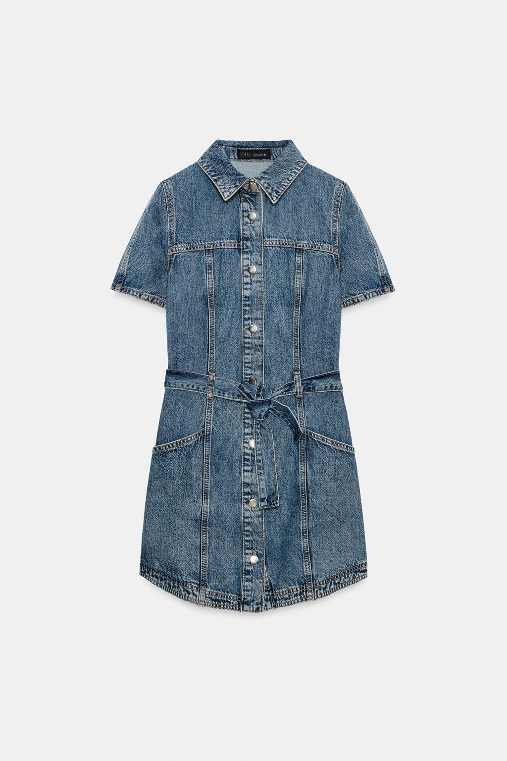 VESTIDO Z1975 MINI DENIM CINTUR?N / Azul - Zara фото 8