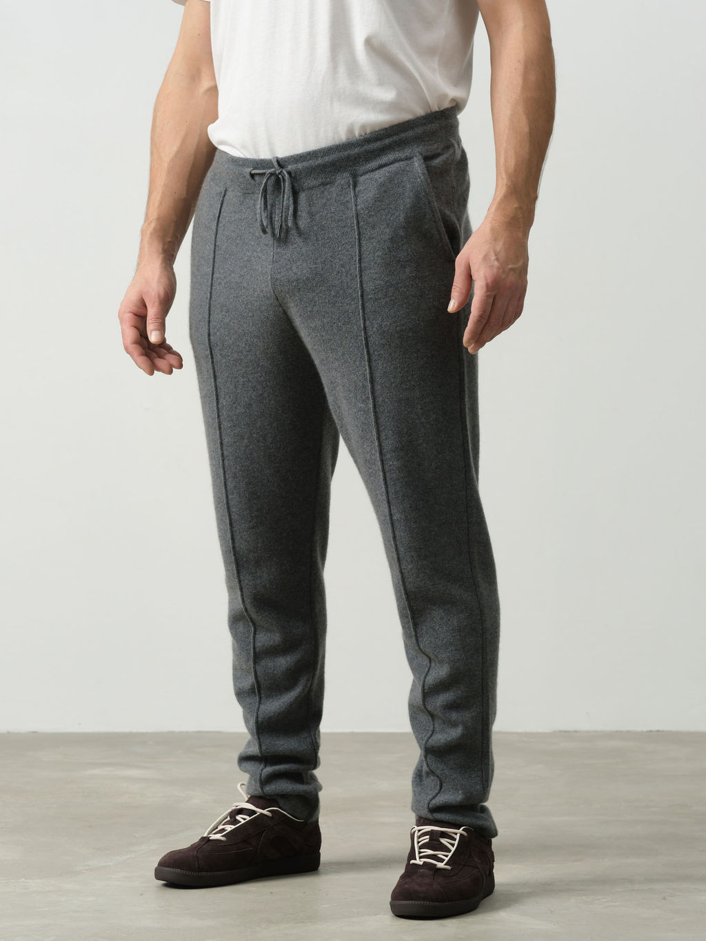 Брюки из кашемира мужские KM150887-E серые