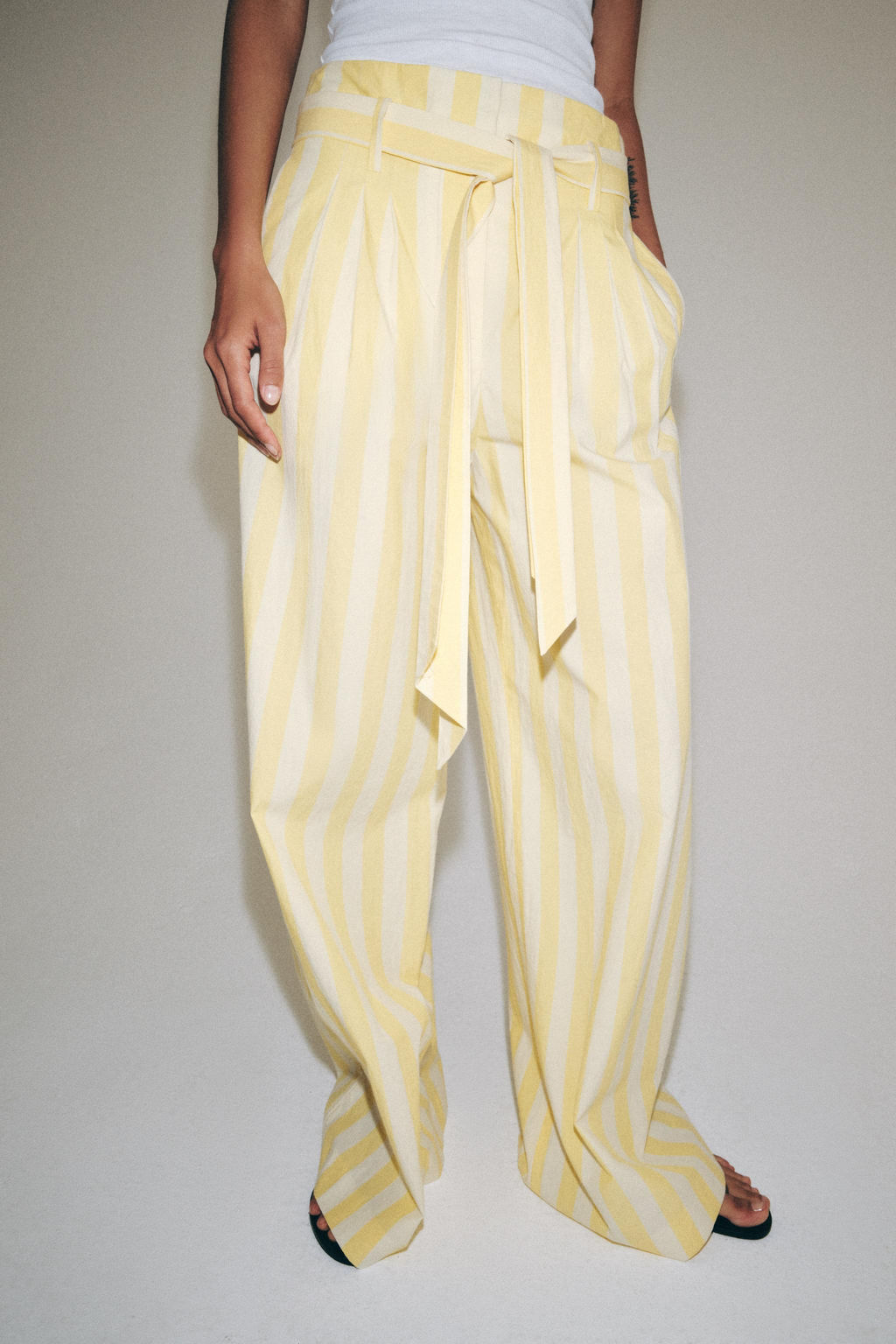 PANTAL?N PIJAMERO RAYAS ZW COLLECTION / Amarillo - Zara фото 3