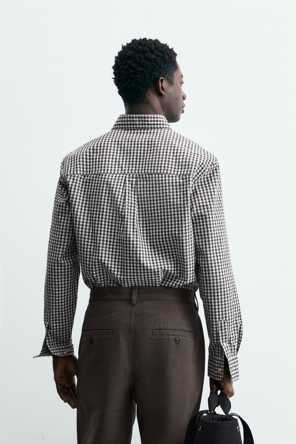 CAMISA REGULAR FIT ALGOD?N / Marr?n / Crudo - Zara фото 3