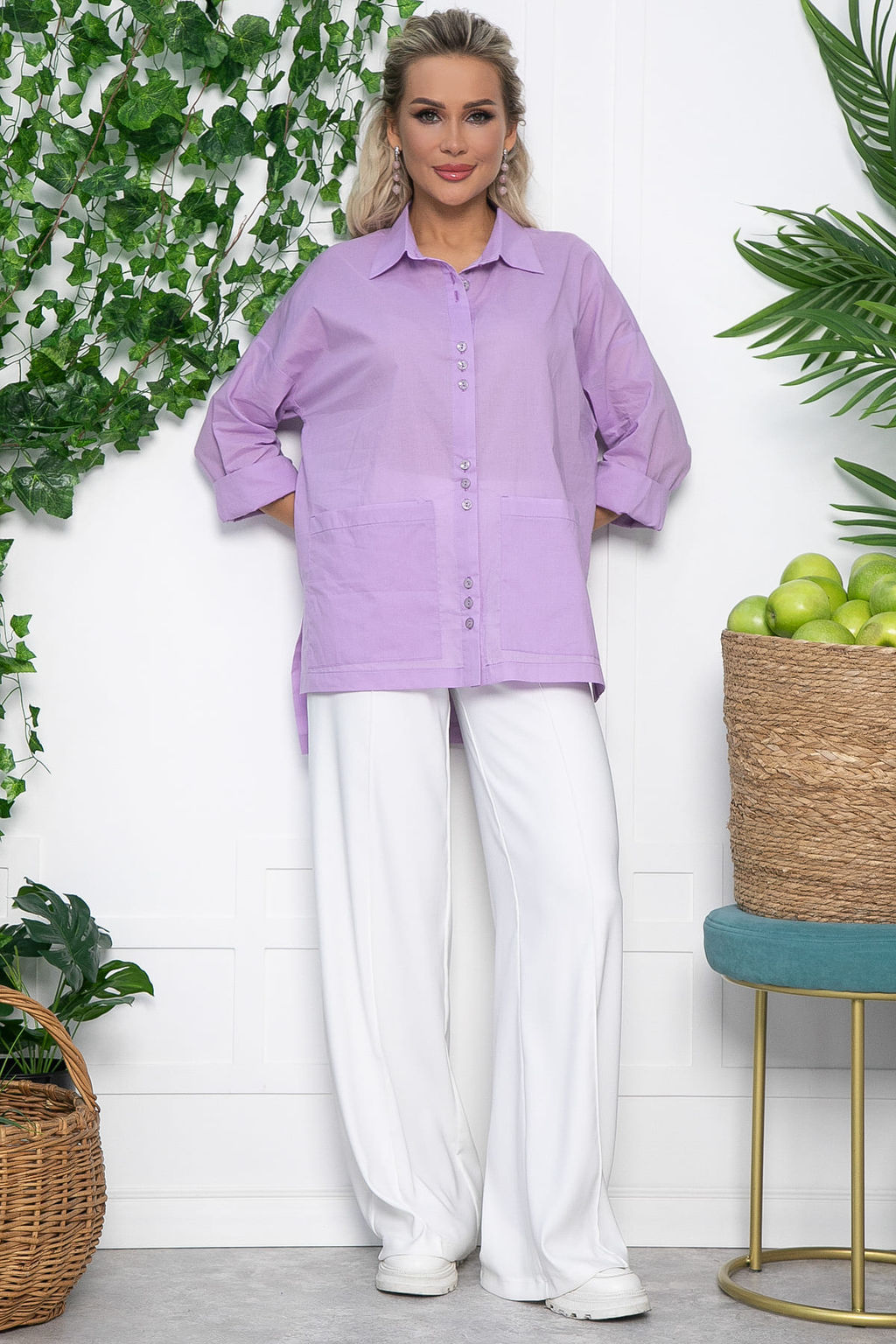 Рубашка Безупречный вкус (сиреневая) Б13626-29М - Lt collection фото 9