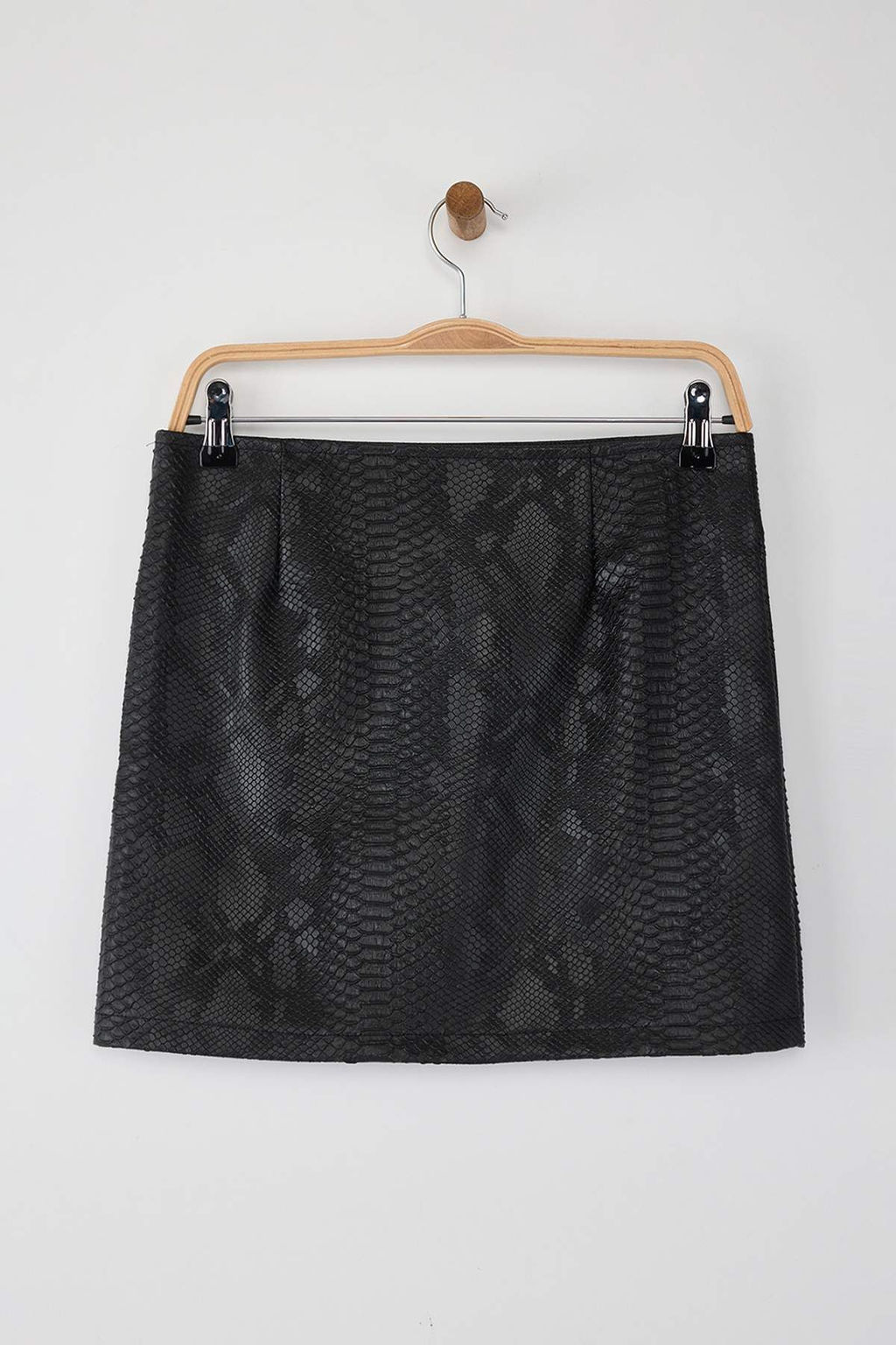 TRENDYOLMILLA Siyah Croco Suni Deri Kumas Mini Boy Dokuma Etek TWOAW25ET00033  фото 7