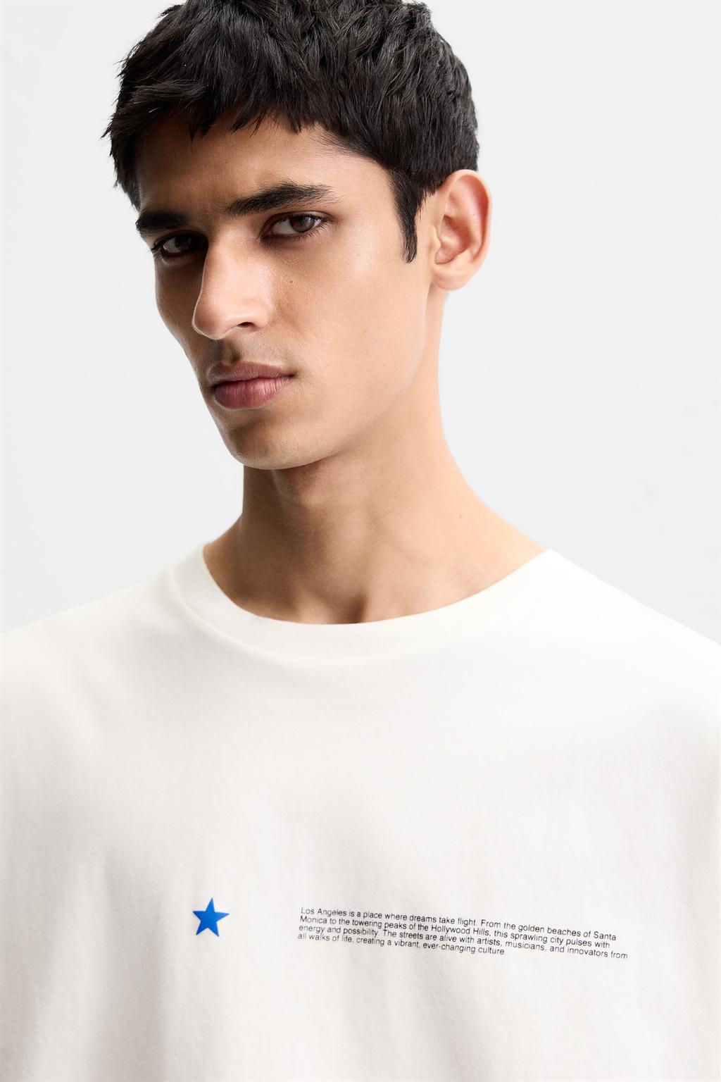 CONTRAST PRINTED T-SHIRT - Zara фото 5