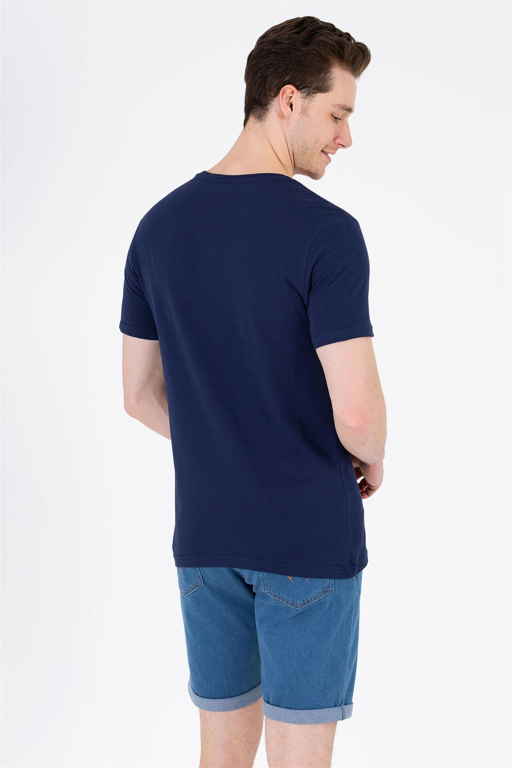 Мужская темно-синяя футболка с круглым вырезом Basic - U.s. polo assn фото 12