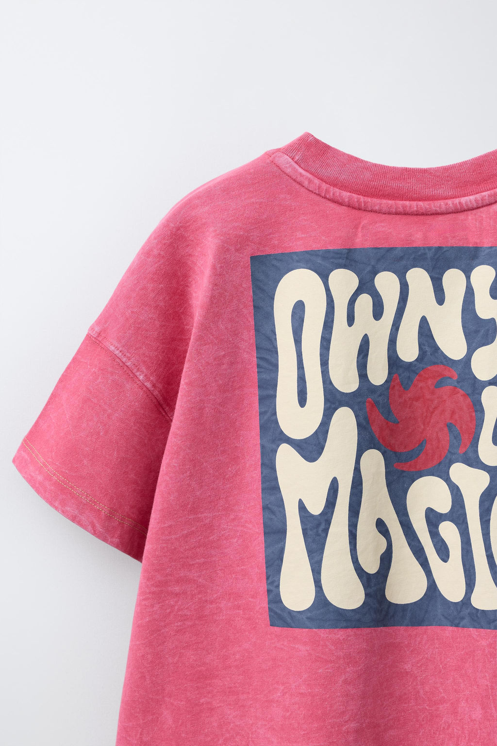 CAMISETA FELPA ESTAMPADO BOLSILLO EFECTO LAVADO / Rosa vigor? - Zara фото 4