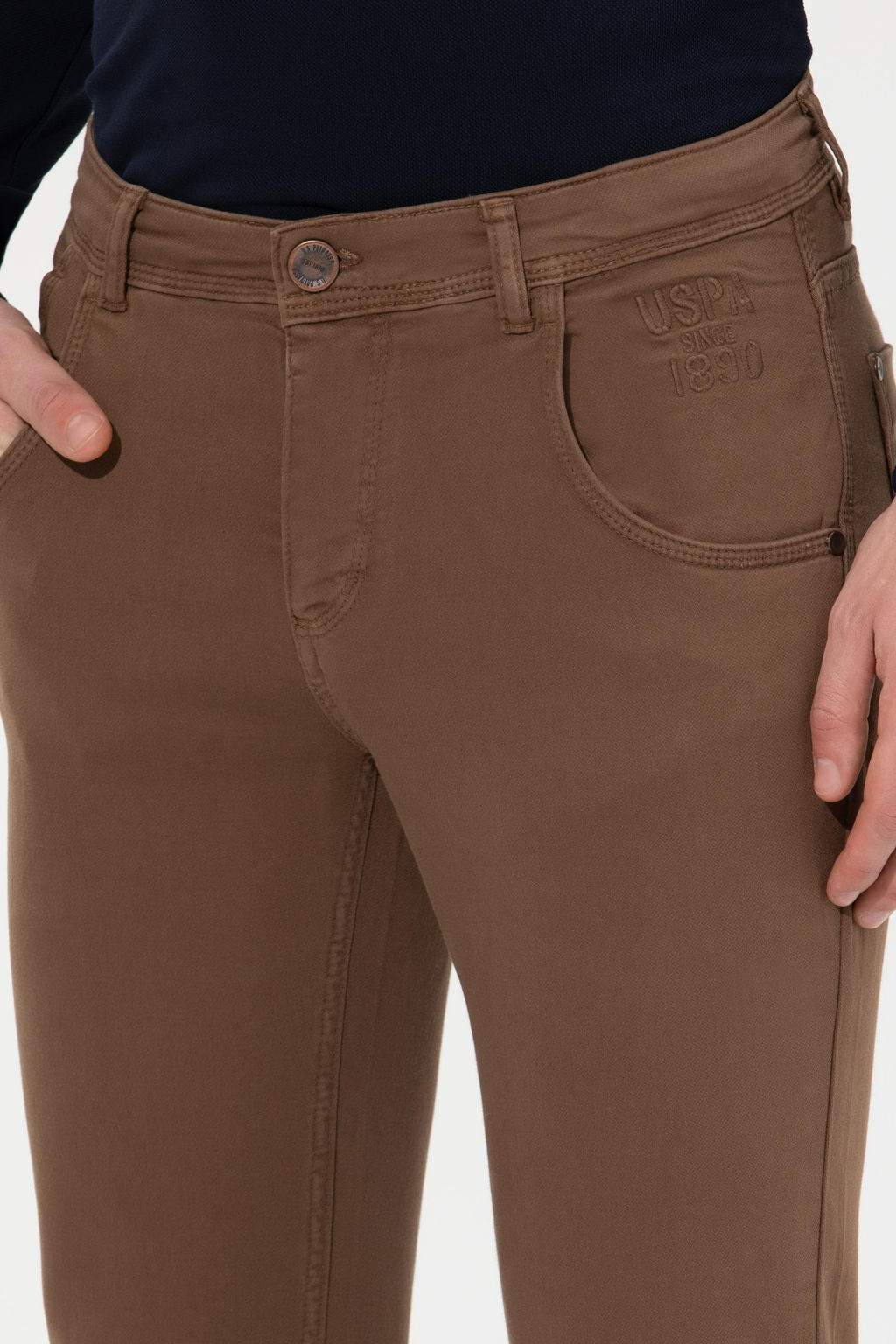 Erkek Slim Fit Coconut Kanvas Pantolon