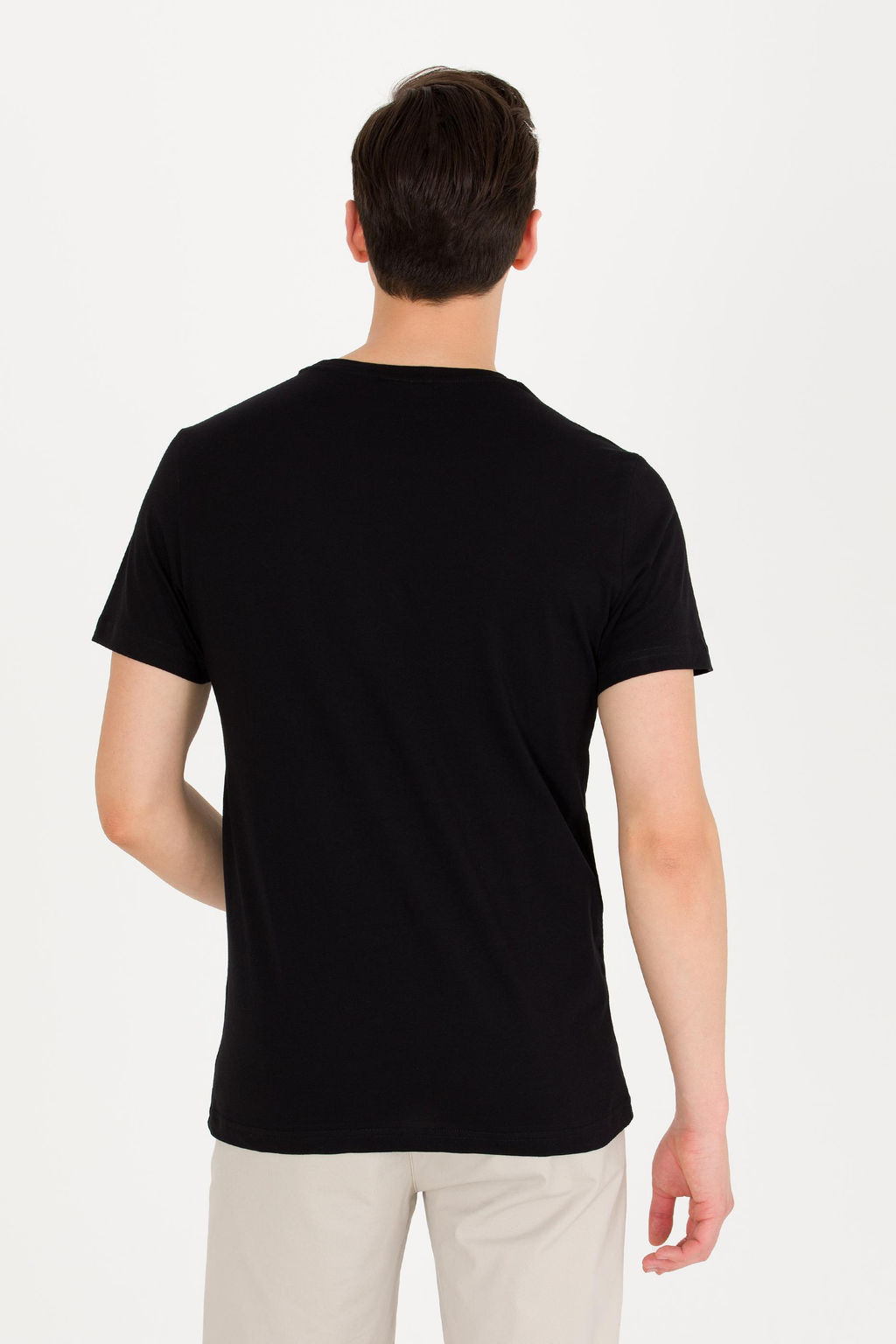 U. S. Polo Assn Мужская черная базовая футболка с круглым вырезом - U.s. polo assn фото 5