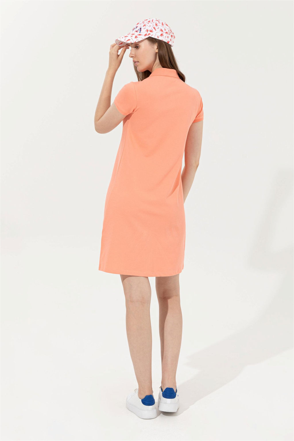 Женское трикотажное платье лососевого цвета - U.s. polo assn фото 9