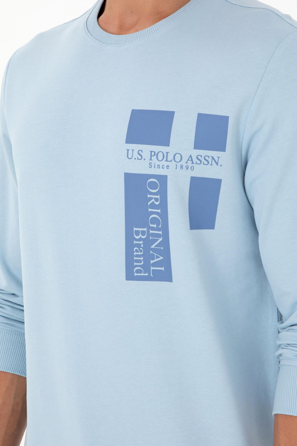 Мужской голубой свитшот - U.s. polo assn фото 7