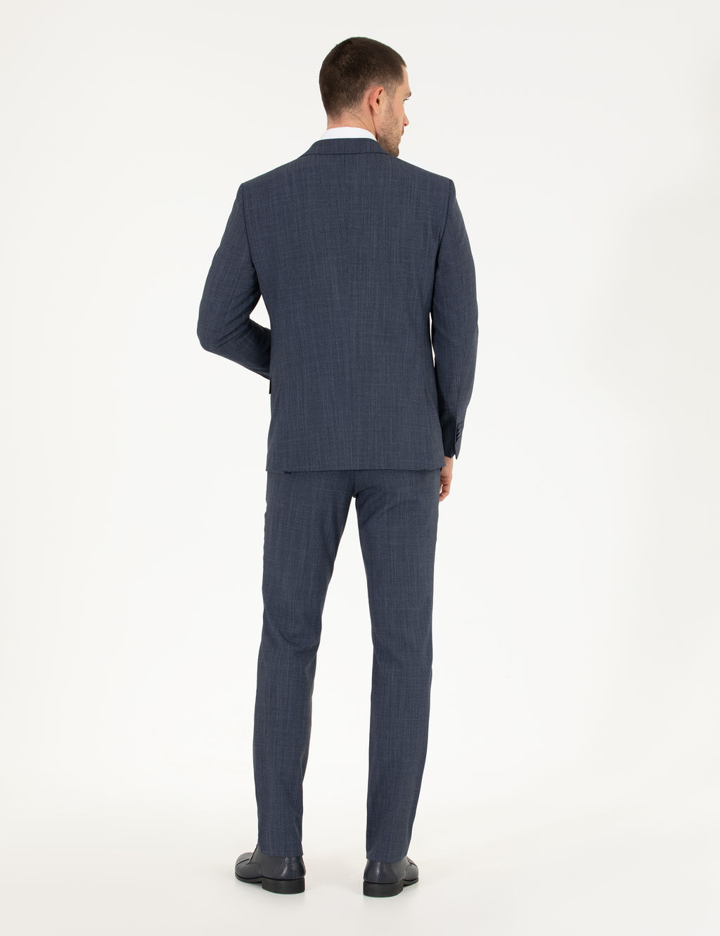 _ndigo Slim Fit Y_n Kar___ml_ Tak_m Elbise
