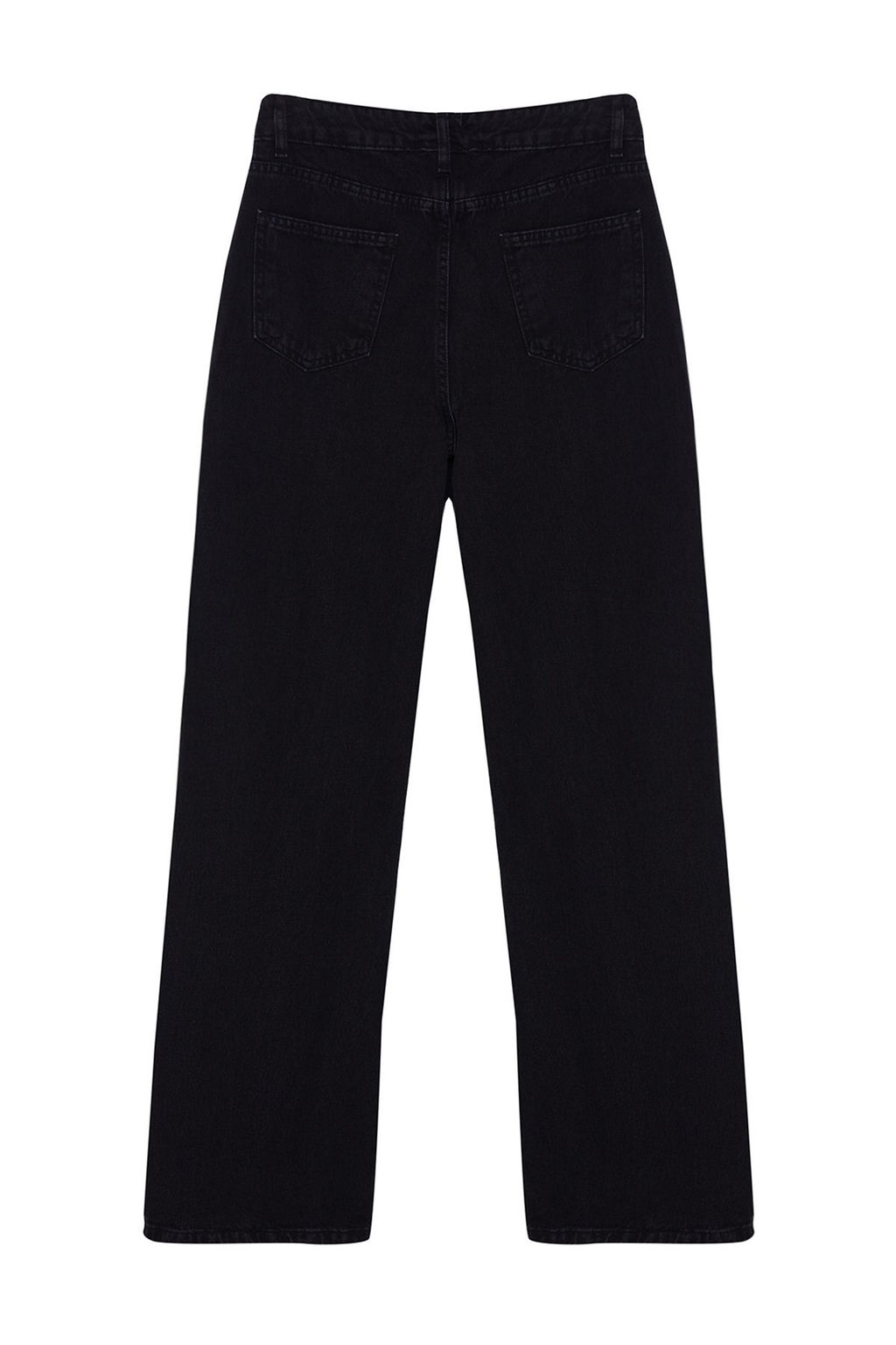 TRENDYOLMILLA Siyah Pens Detayl? Yuksek Bel Uzun Straight Jeans TWOAW23JE00345  фото 9