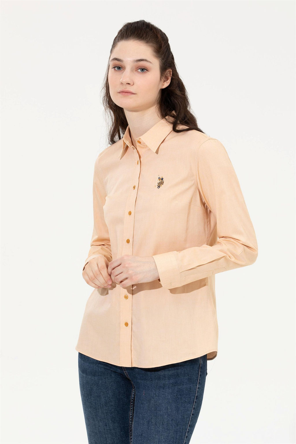 Рубашка женская шафрановая Uzunkol Basic - U.s. polo assn фото 7