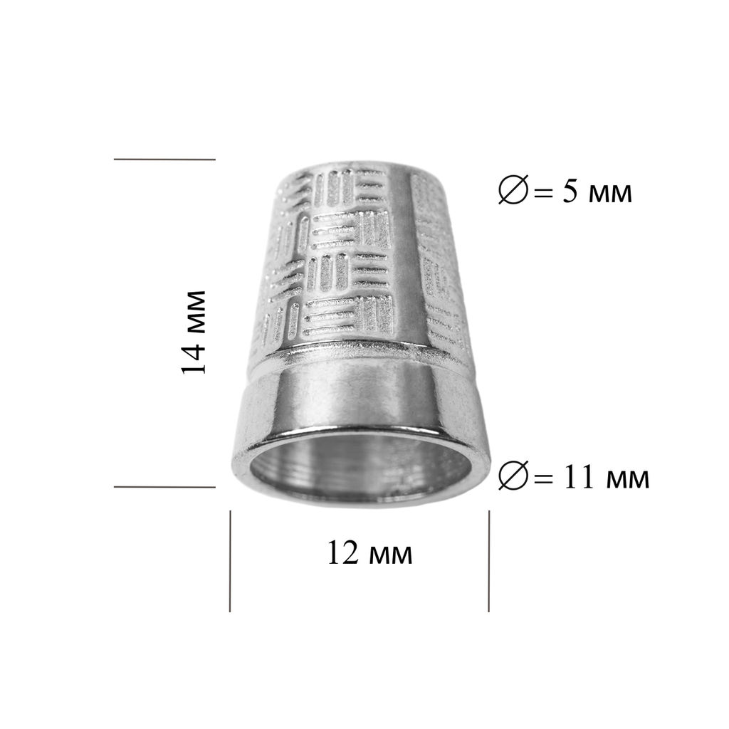Концевик металл Gamma GB 1643 декоративные в пакете 20 шт №06 под черный никель