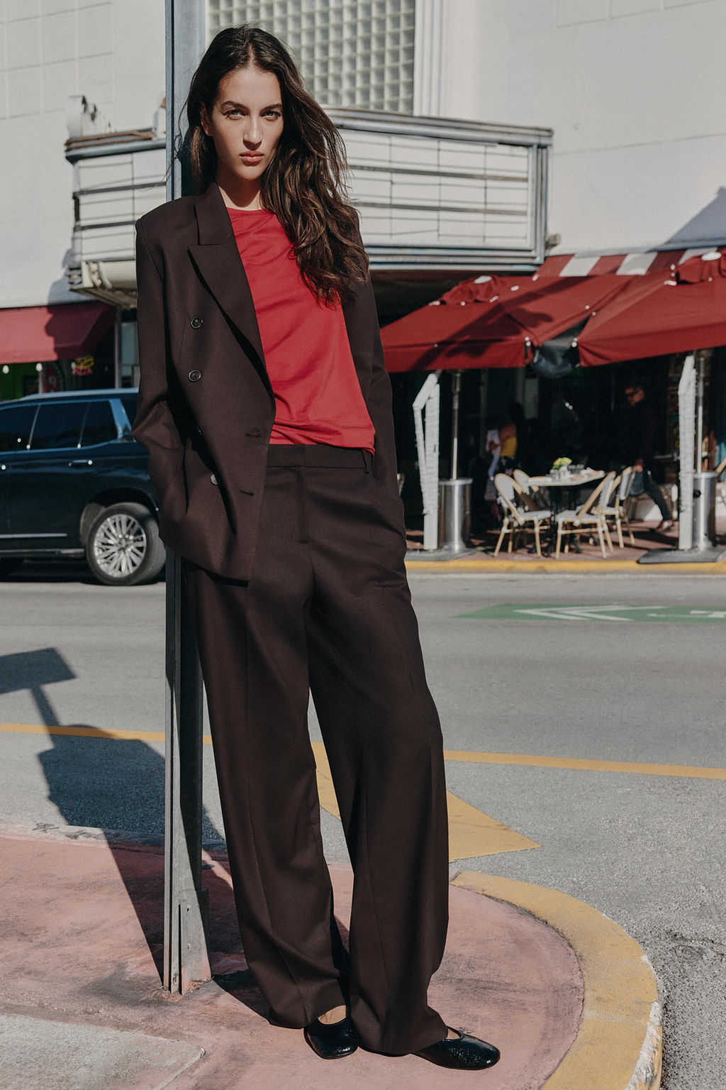 DOUBLE-BREASTED BLAZER WITH SHOULDER PADS - Zara фото 9