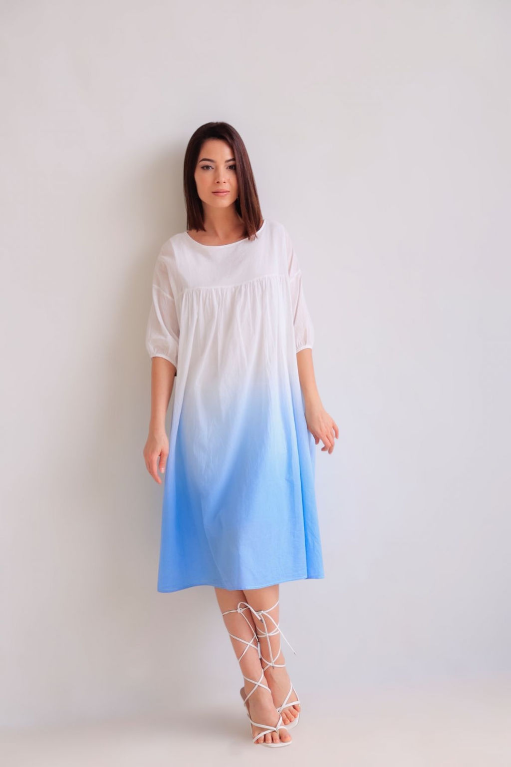 Martichelli Платье бело-голубое