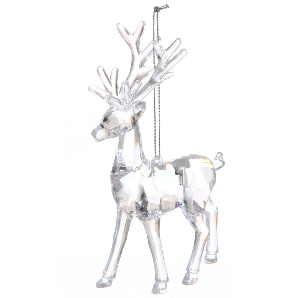 Цена за 2 шт. Подвеска "Хрустальный лось" 14,5 см, Прозрачный