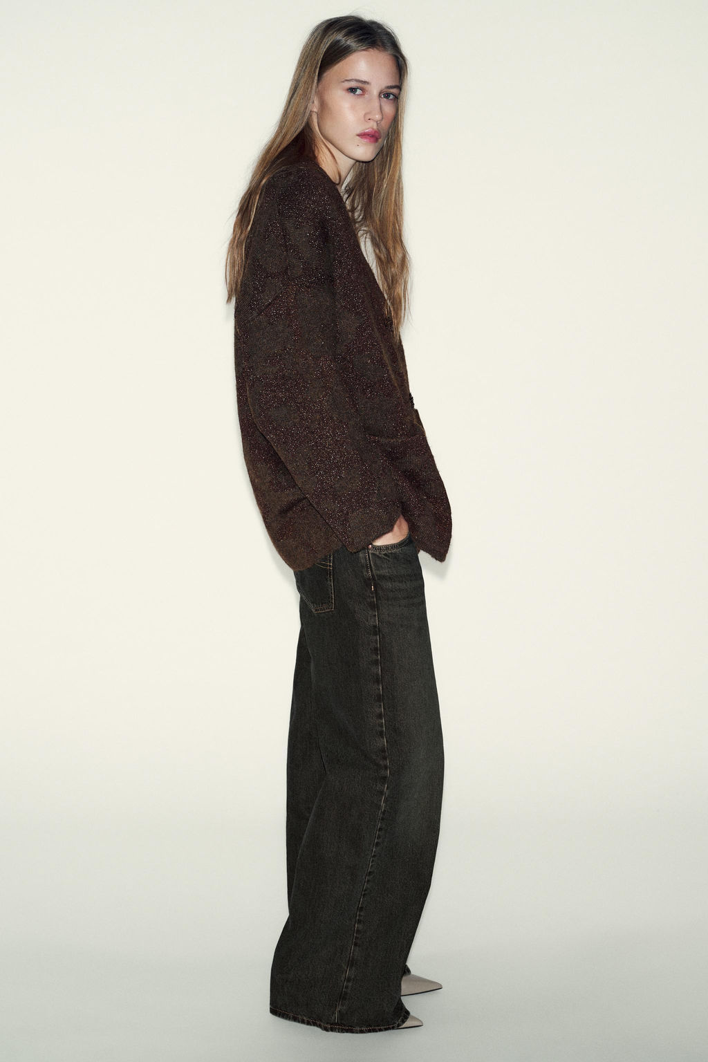 METALLIC THREAD CARDIGAN - Zara фото 6