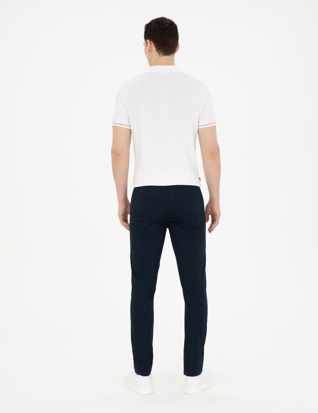 Lacivert Slim Fit Kanvas Pantolon