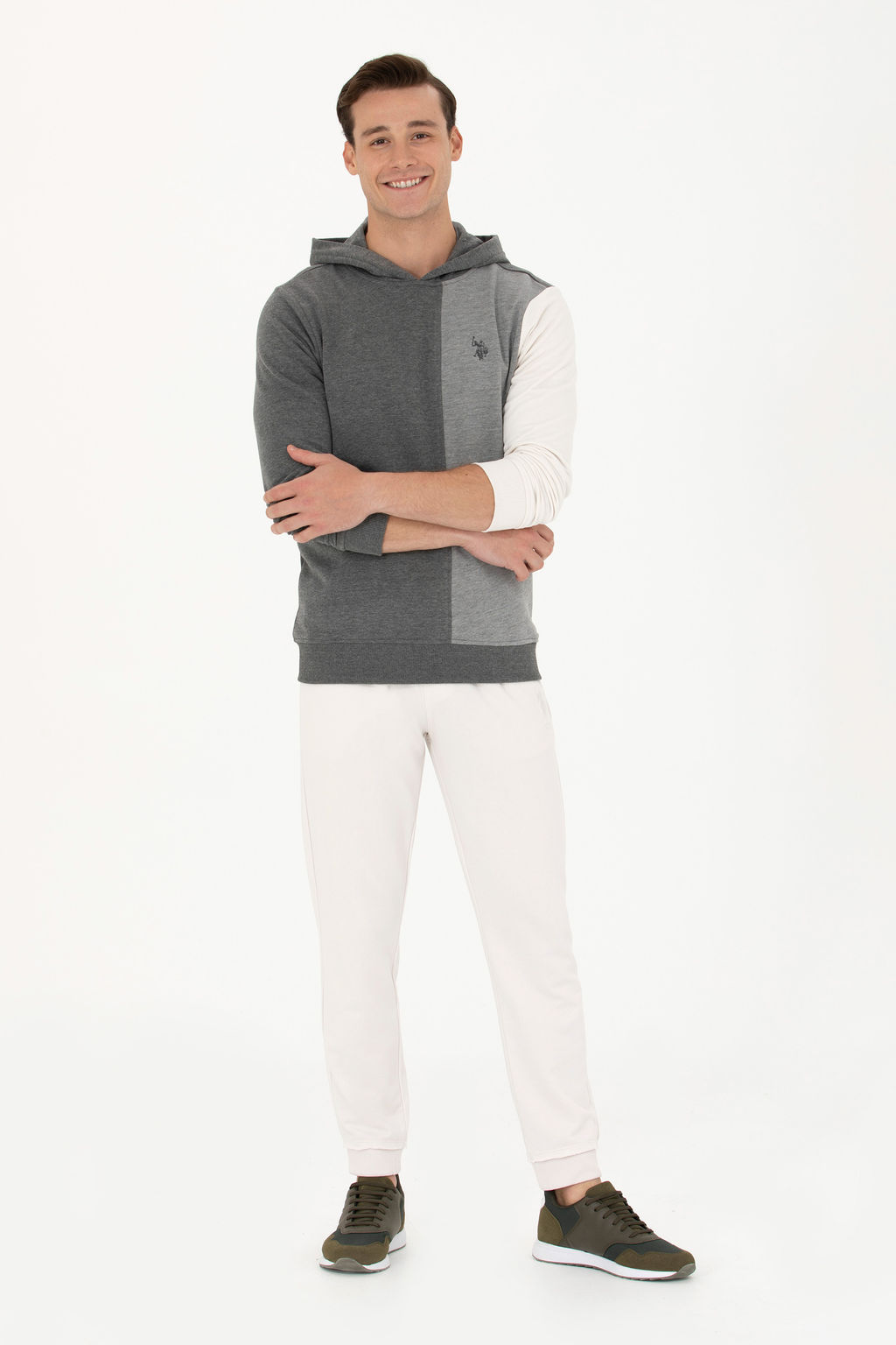 U. S. Polo Assn Мужской свитшот антрацитового меланжа - U.s. polo assn фото 4