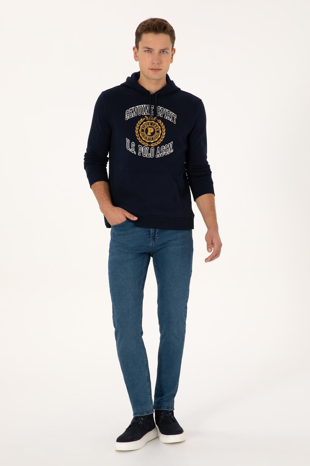 Erkek Regular Fit Kap__onlu _ardonlu Lacivert Sweatshirt - U.s. polo assn фото 4