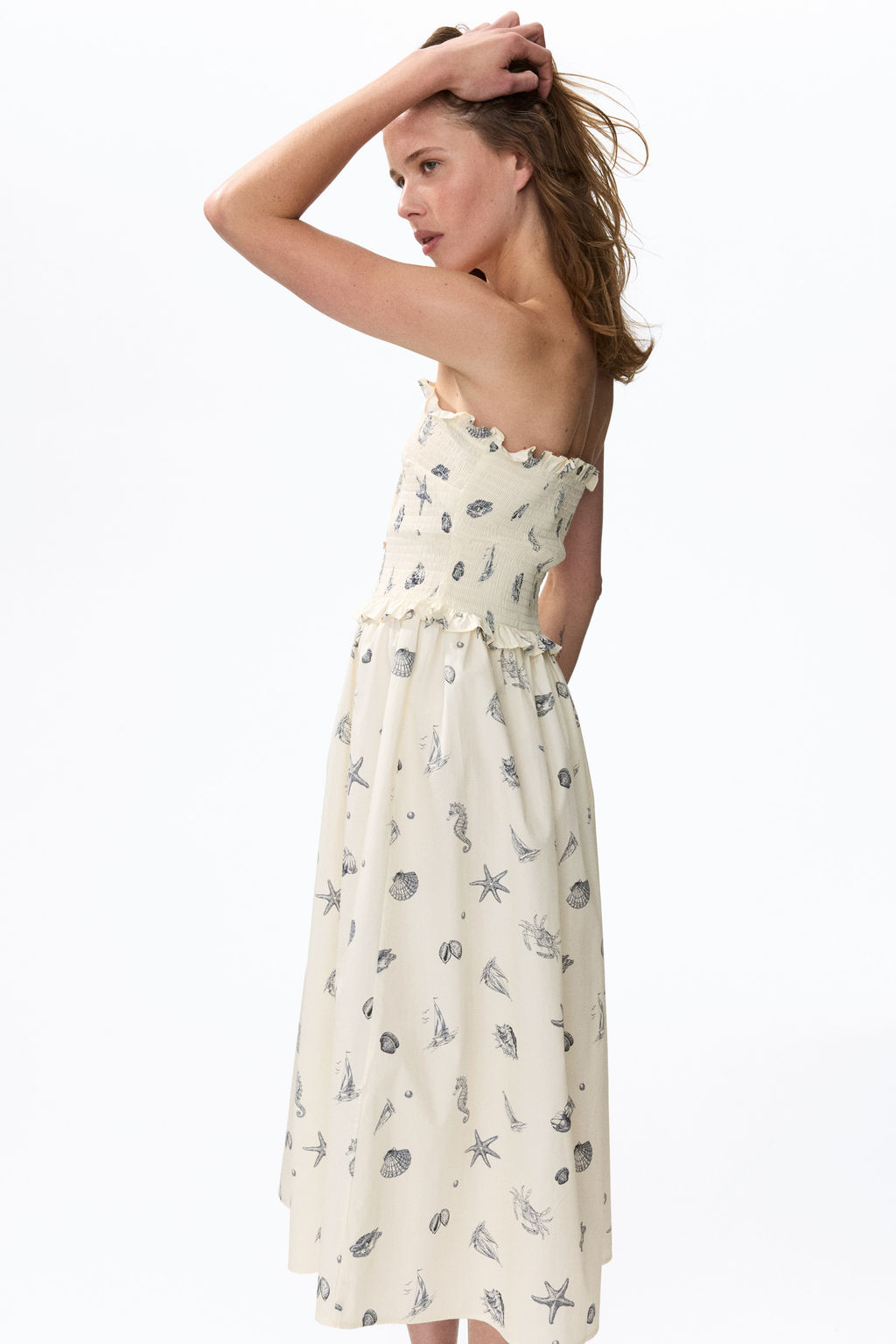 Vestido bandeau con cuerpo nido de abeja - H&m фото 4