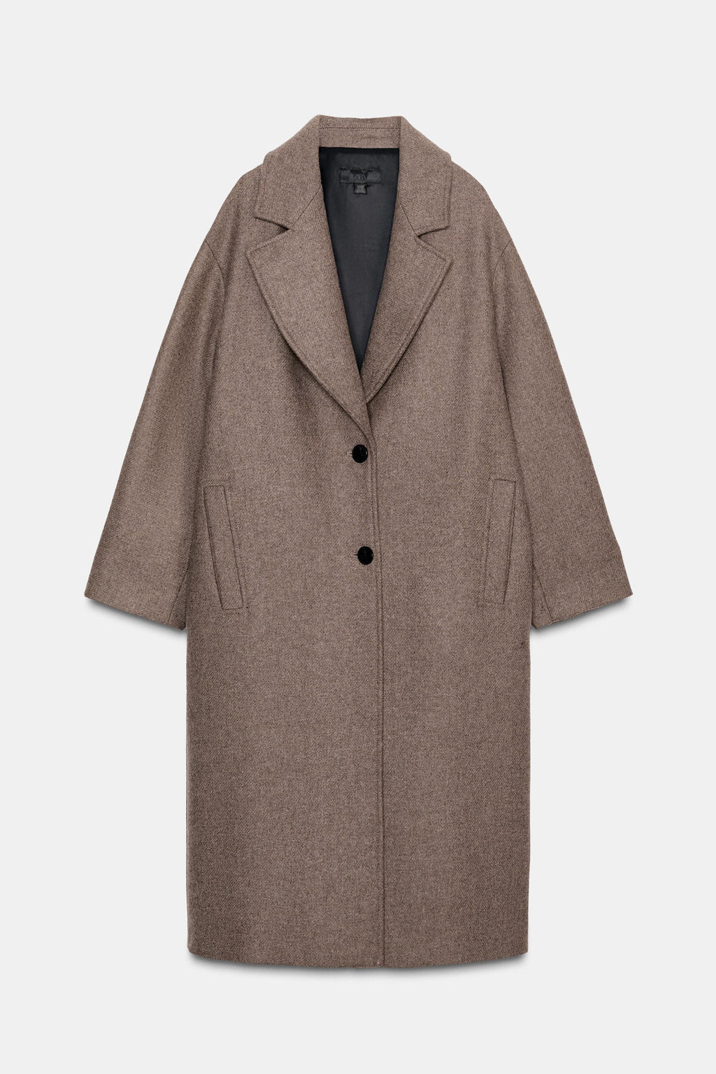 OVERSIZED COAT WITH WOOL AND CONTRAST CUFFS - Zara фото 7