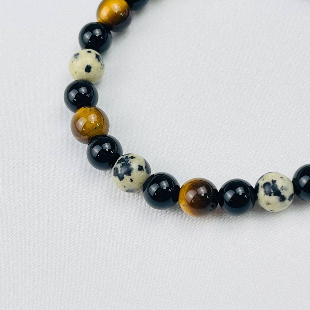 Браслет "Стихия Земля" из Агата, Тигрового глаза и Яшмы 16 см